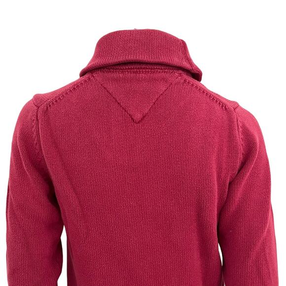 VTG TOMMY HILFIGER Crest Patch Collegiate Sweater in Red  Y2K  SZ XS - Picture 7 of 12